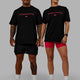 Duo wearing Unisex 1% Better FLXCotton Tee Oversize - Black-Scarlet